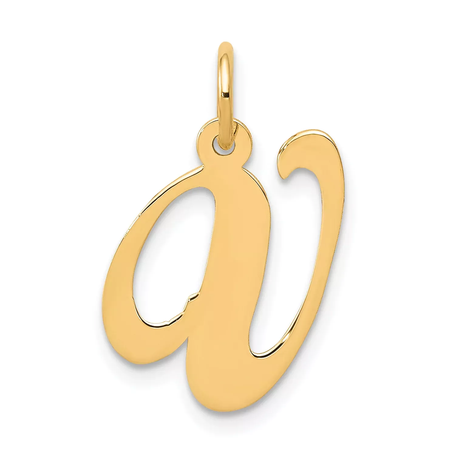 14K Medium Fancy Script Initial V Charm