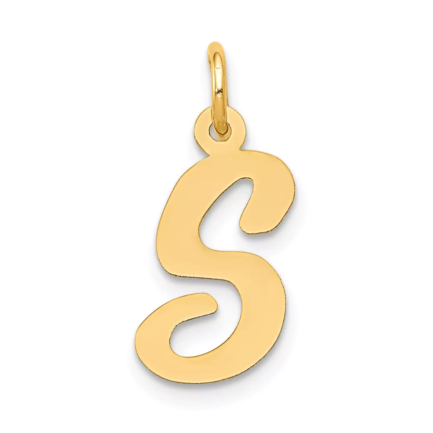 14K Medium Script Initial S Charm