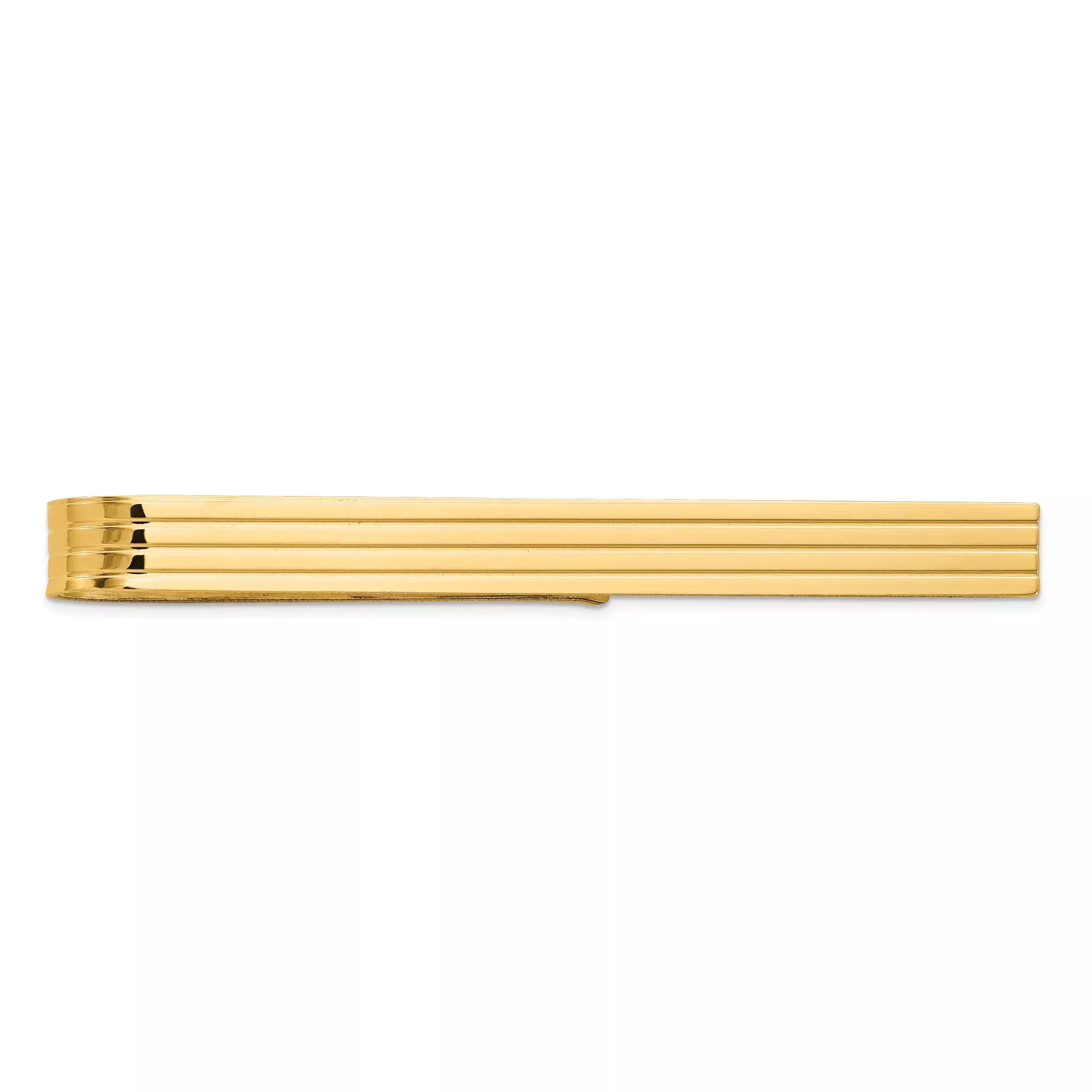 14k Mens Grooved Tie Bar