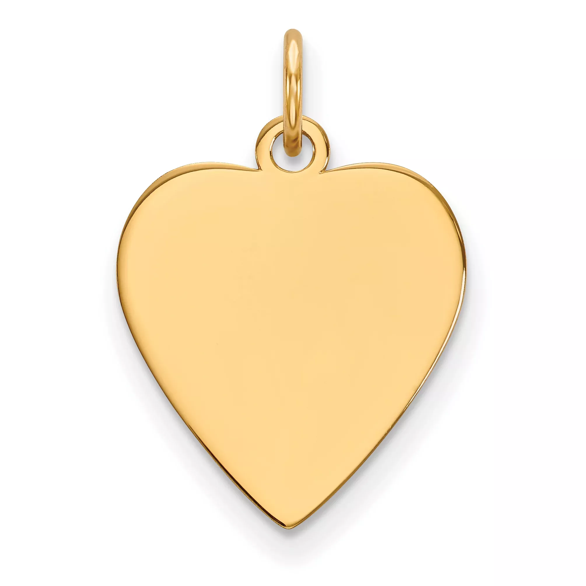 14K Plain .009 Gauge Heart Engravable Disc Charm