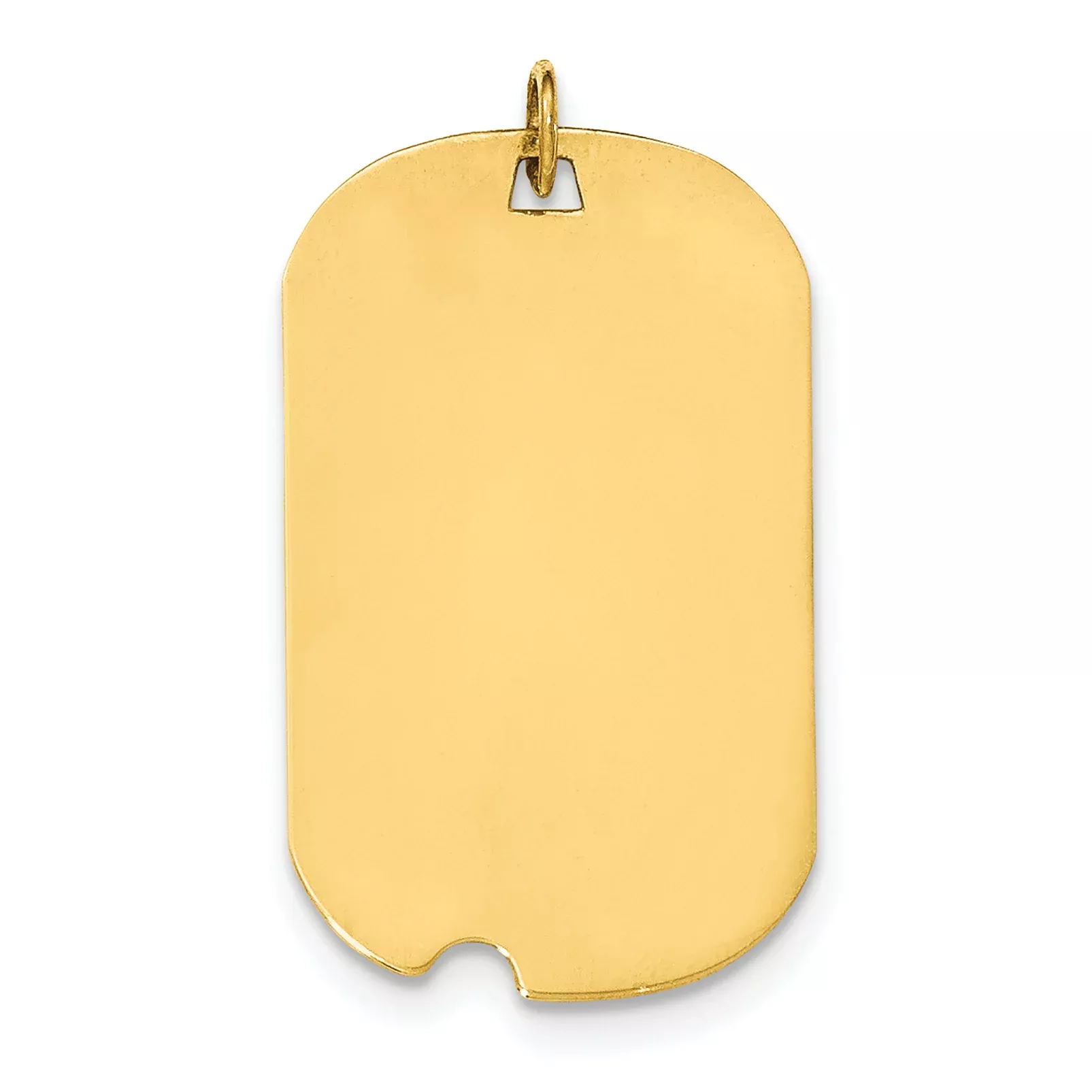 14K Plain .035 Gauge Engravable Dog Tag w/Notch Disc Charm
