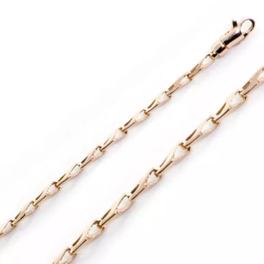 14k Rose Gold 2.6mm Fancy Hand Made Chain 20 Inches