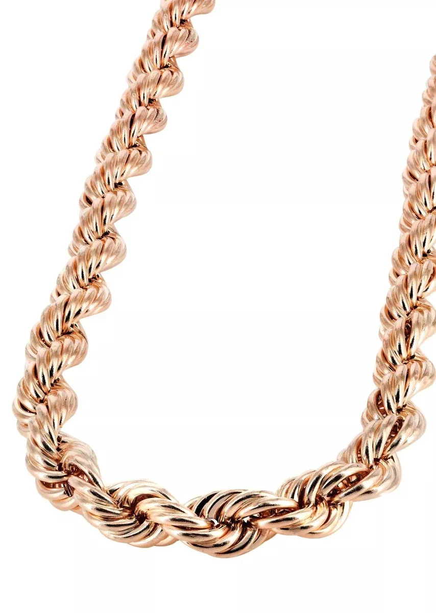 14K Rose Gold Chain - Semi SolidWomens Rope Chain