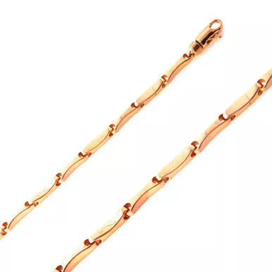 14k Rose Gold Fancy Hand Made Chain 3.0mm 30 Inches