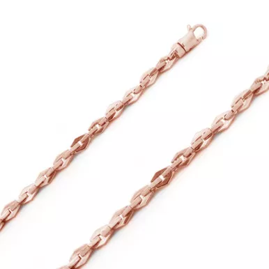 14k Rose Gold Fancy Hand Made Chain 4.6mm 26 Inches