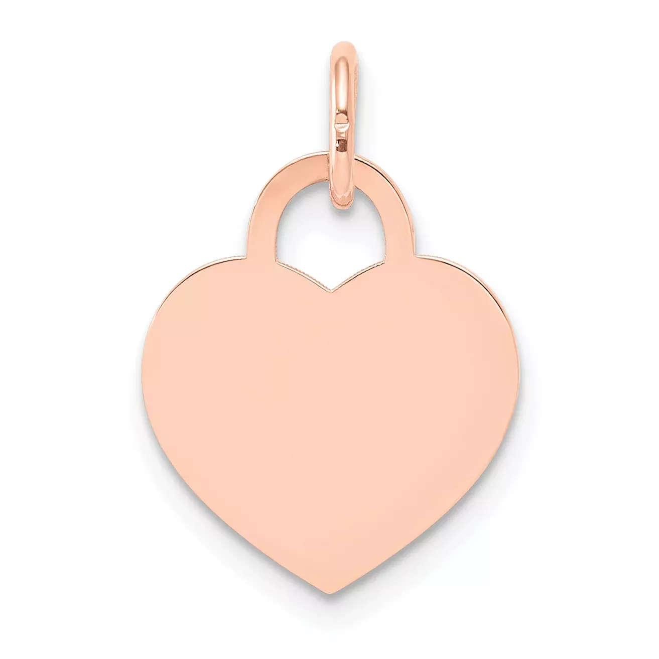 14K Rose Gold Medium Engraveable Heart Charm