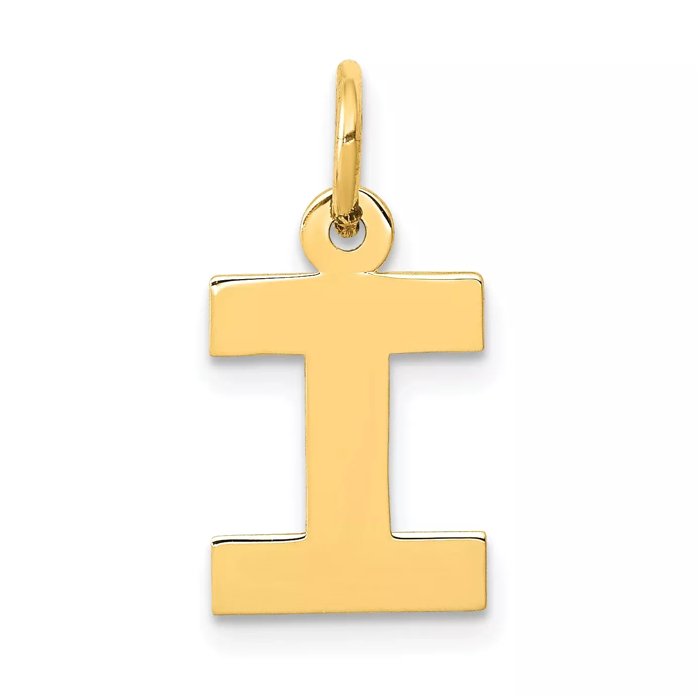 14K Small Block Initial I Charm