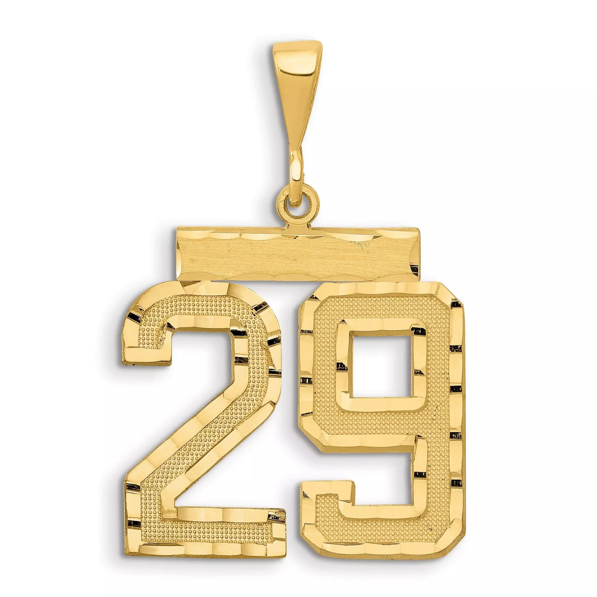 14K Small Diamond-cut Number 29 Charm