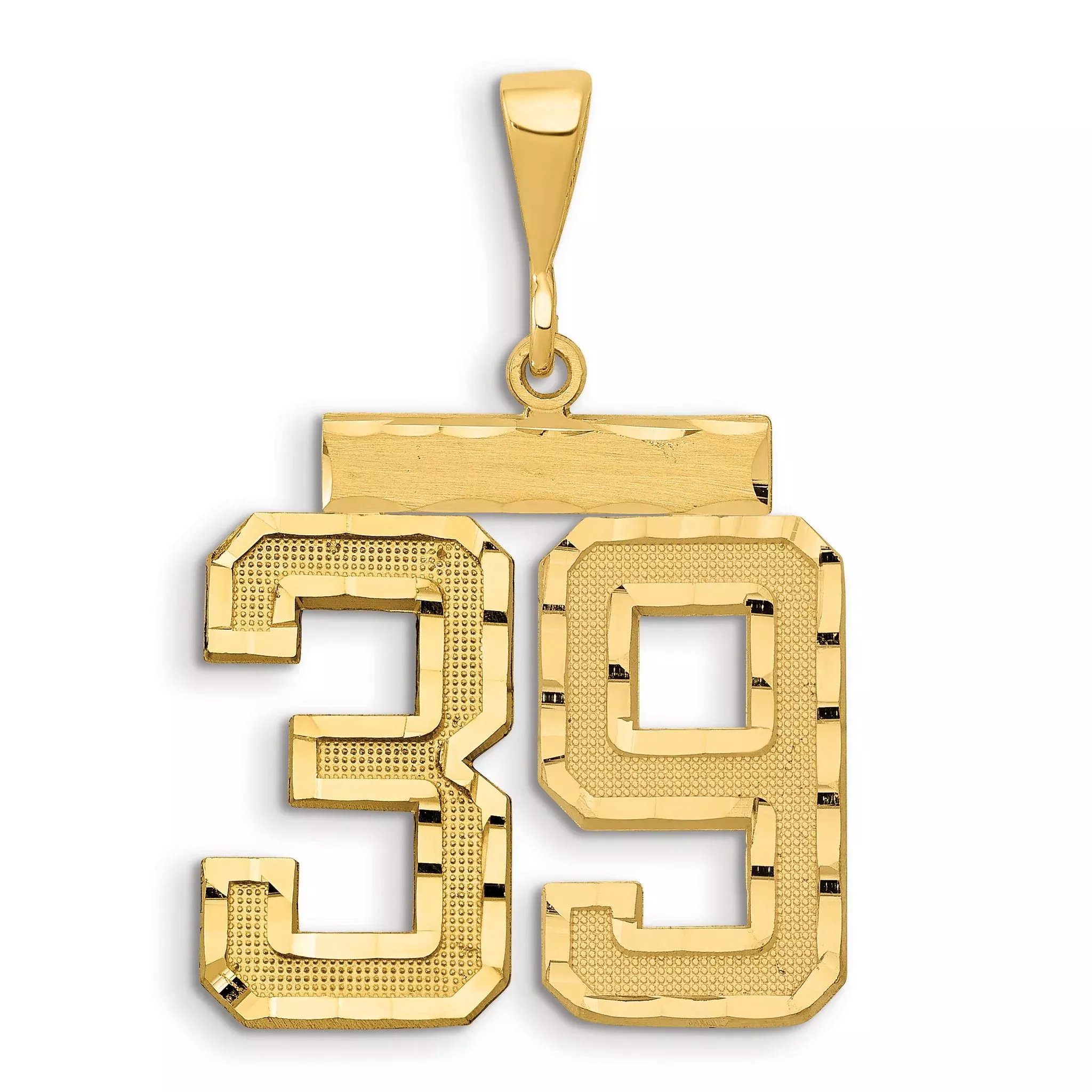 14K Small Diamond-cut Number 39 Charm