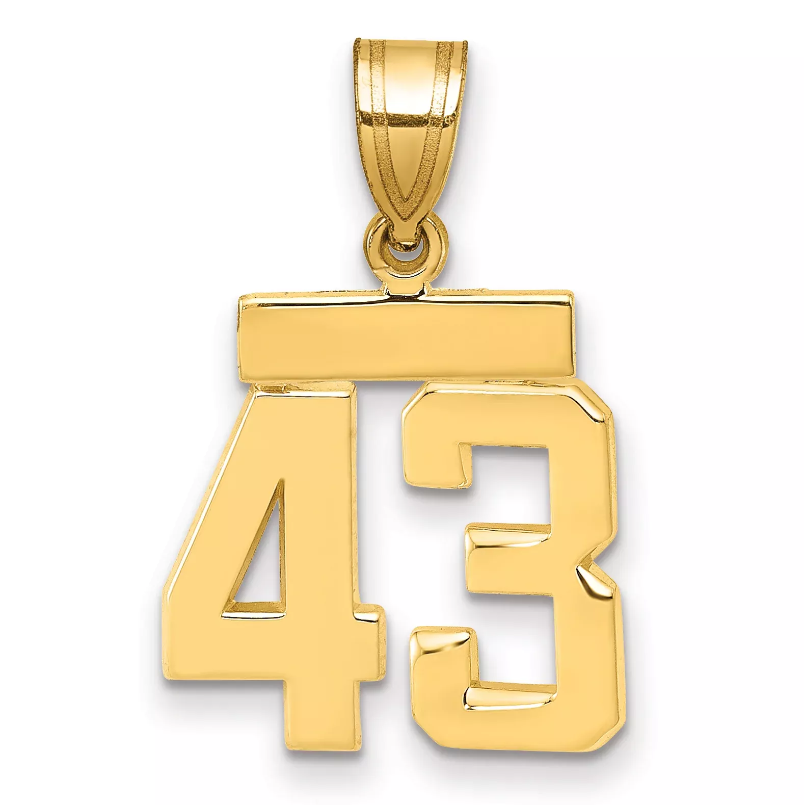 14k Small Polished Number 43 Charm