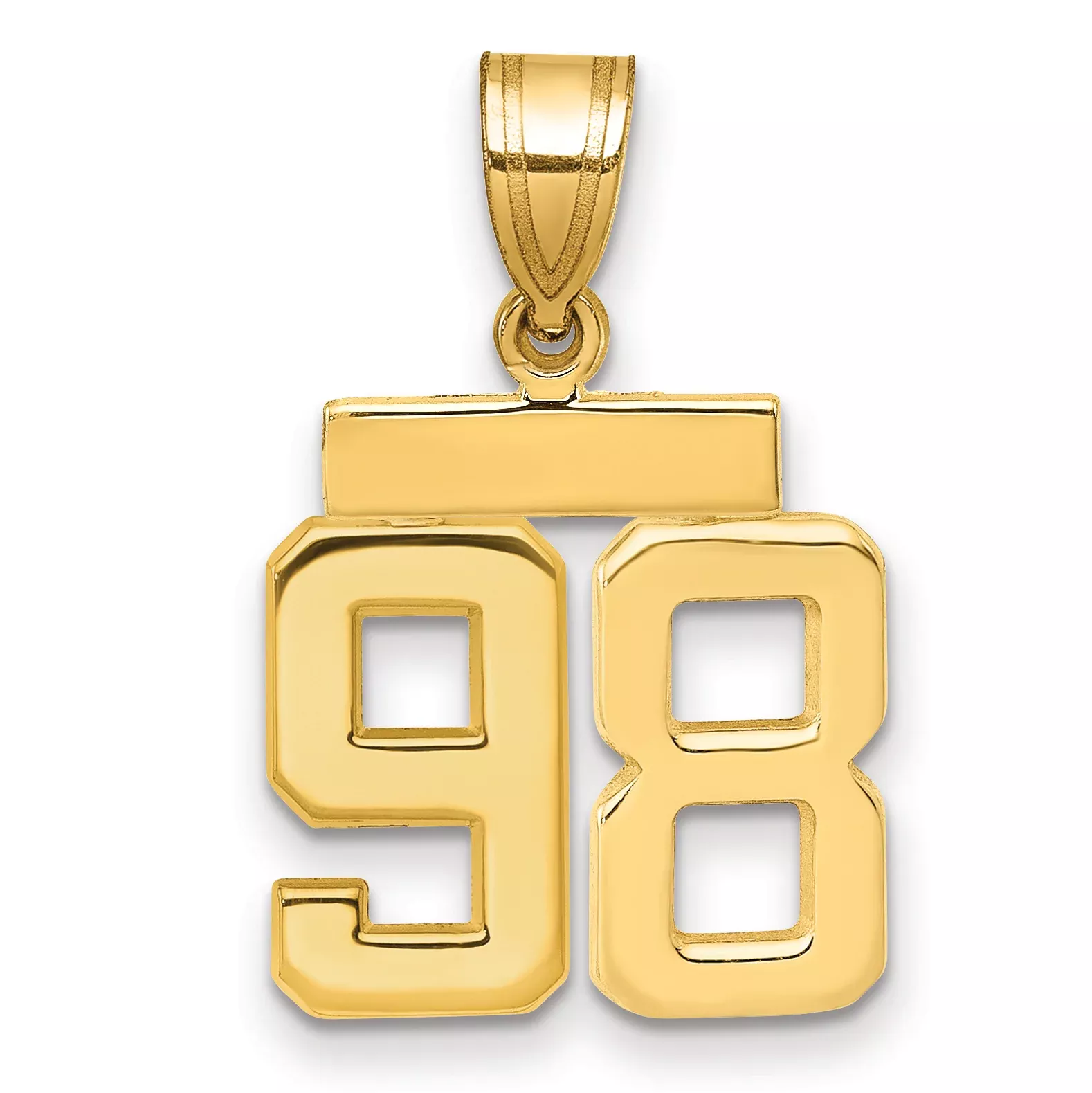 14k Small Polished Number 98 Charm