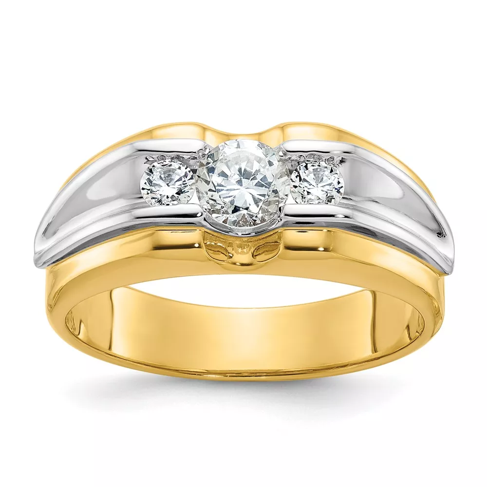 14k Two-tone IBGoodman Men’s 3/4 carat Diamond Complete Ring