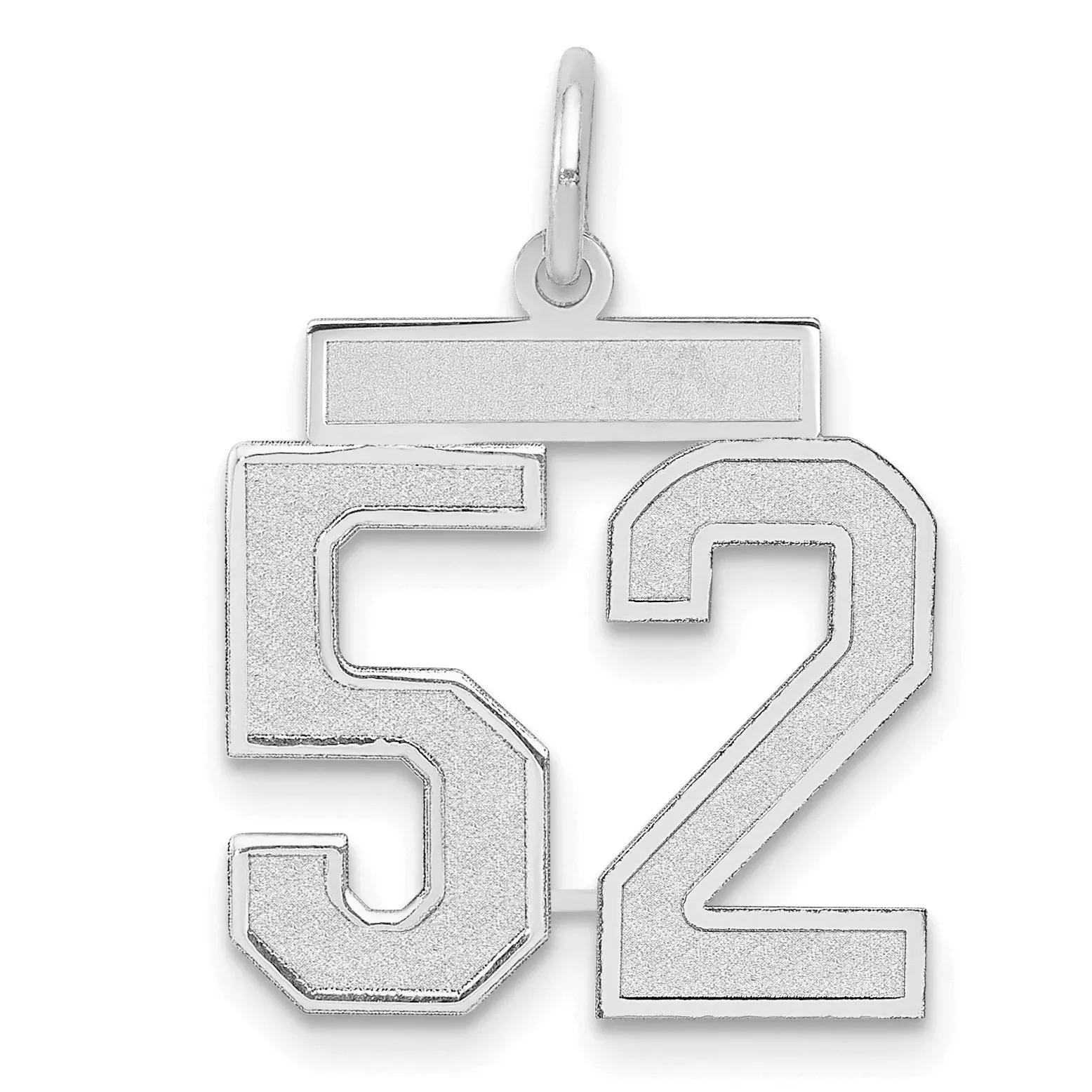 14K WG Medium Satin Number 52 Charm