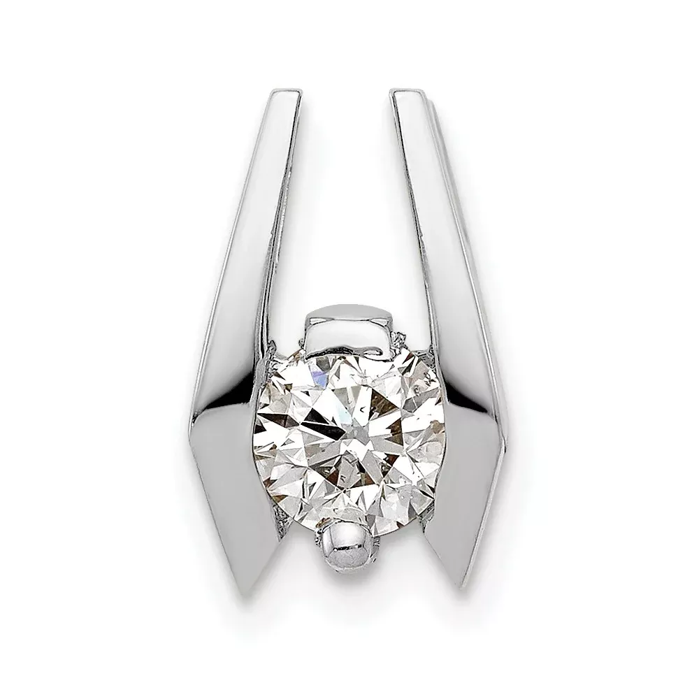 14k White Gold A 5.25mm Diamond Slide