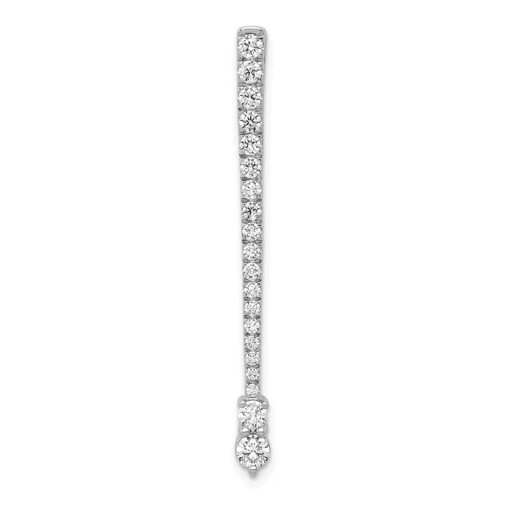 14k White Gold 5 /8ct. Real Diamond Fancy Chain Slide