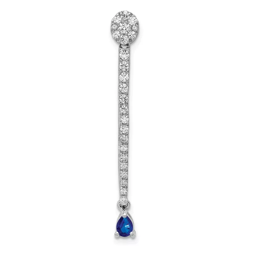 14k White Gold 5 /8ct. Real Diamond u0026 Sapphire Fancy Pendant