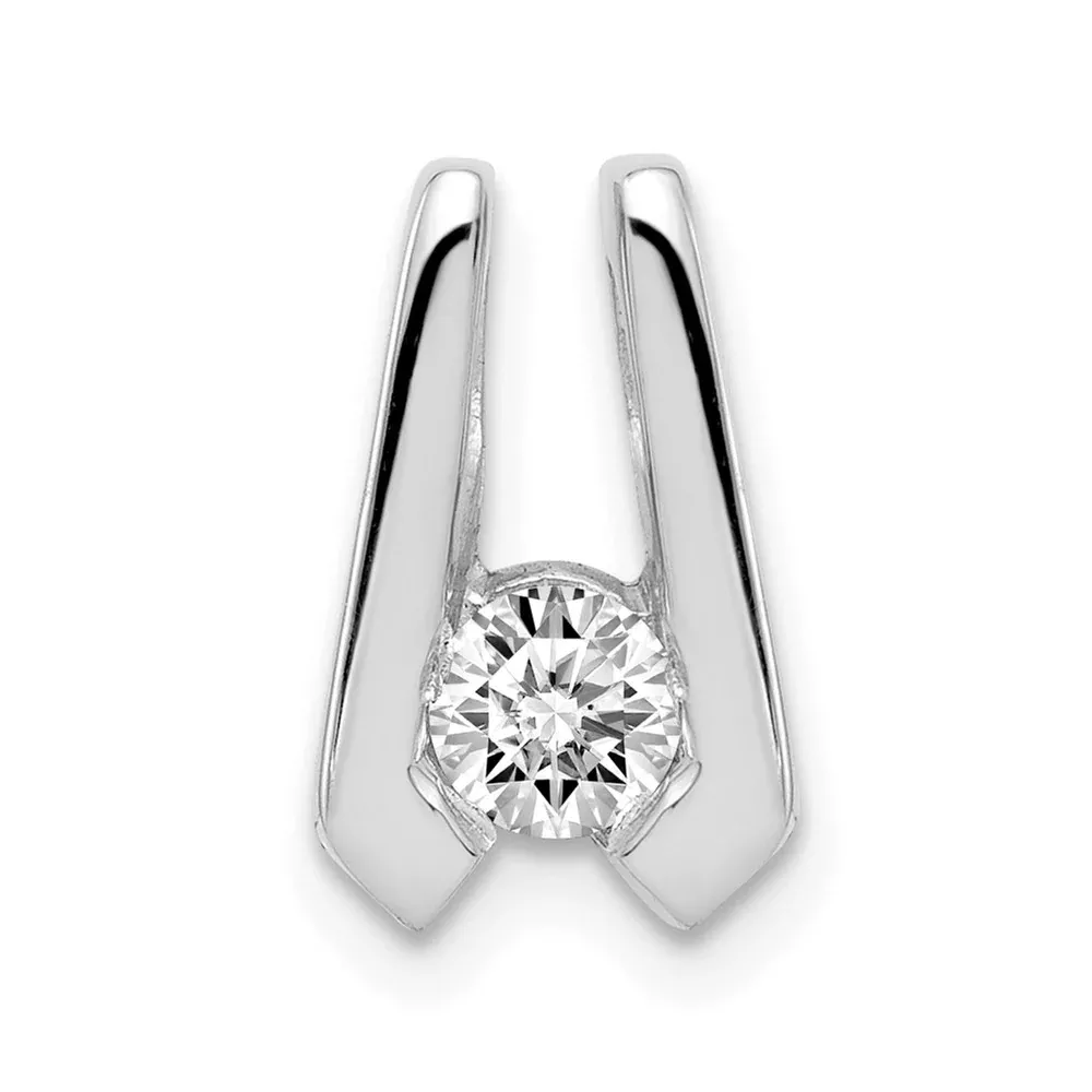 14k White Gold AA 4mm Diamond Slide