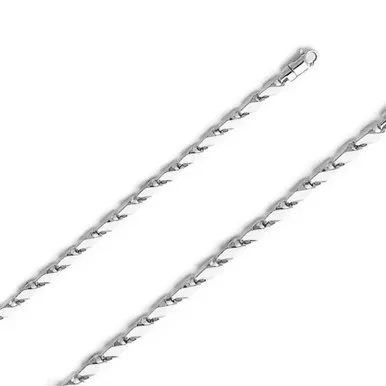 14k White Gold Fancy Hand Made Chain 4.3mm 16 Inches