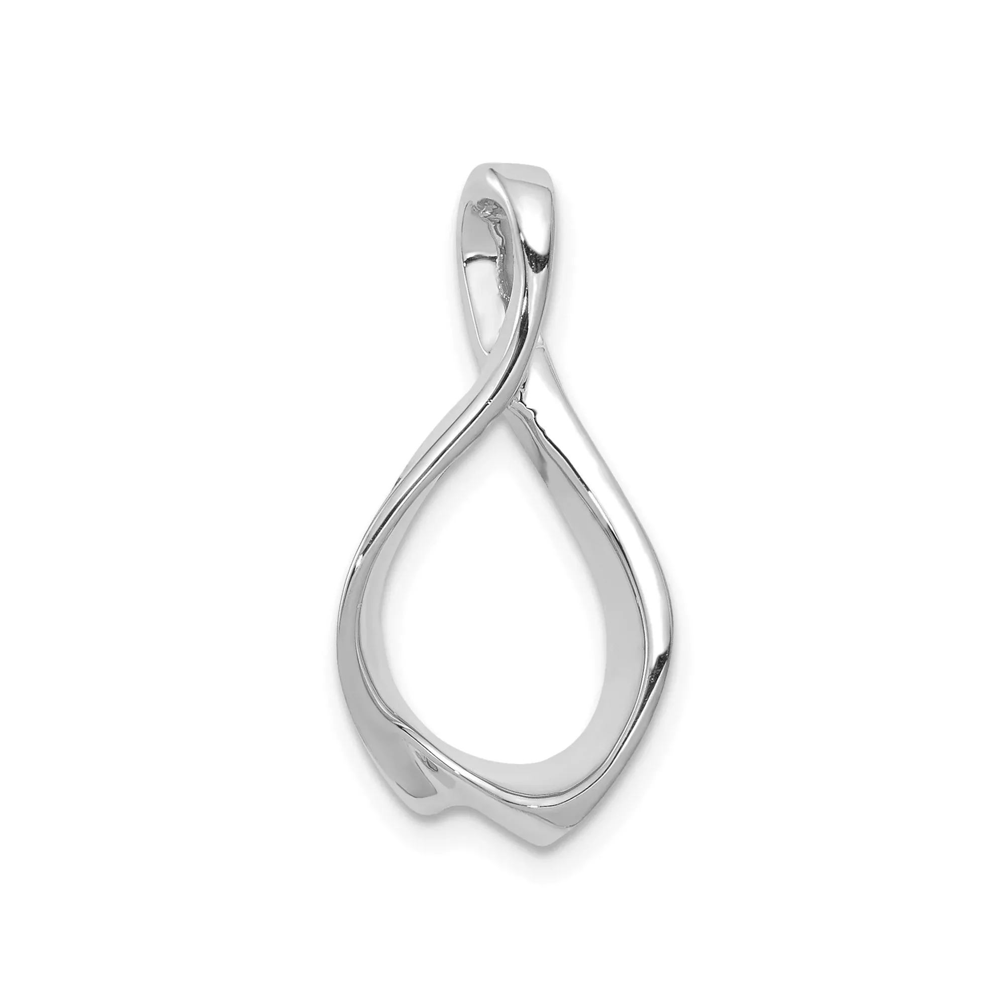 14k White Gold Fish Ichthys Pendant, Minimalist Christian Religious Charm for Women