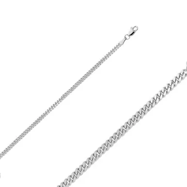14k White Gold (Nickel Free) 2.0 Mm Cable Chain 20 Inches