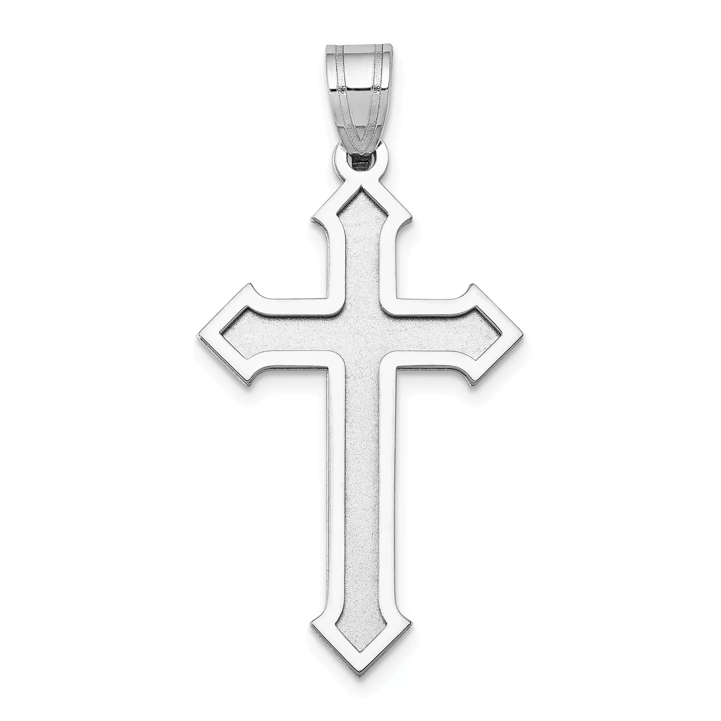 14K White Gold Passion Cross Pendant