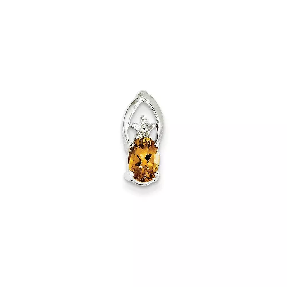 14k White Gold Real Diamond u0026 CI Pendant