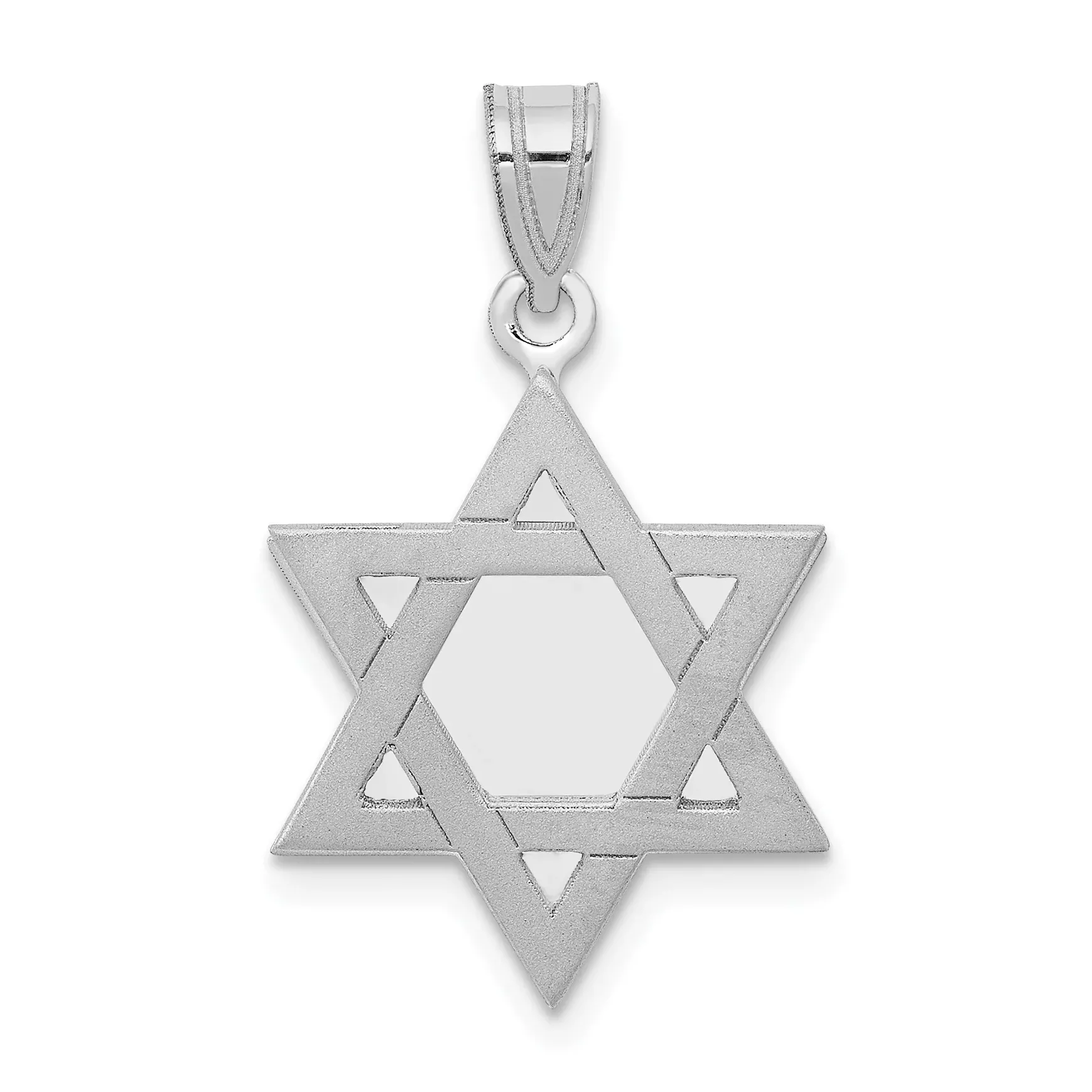 14K White Gold Star of David