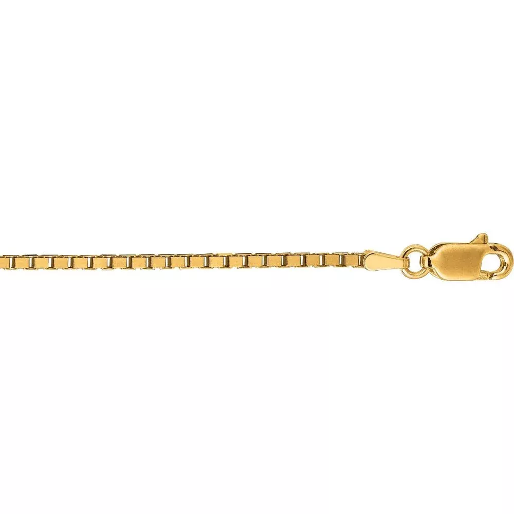 14K Yellow Gold 1.7mm Classic Box Chain Necklace - 20" by Orozza Fine Jewelry