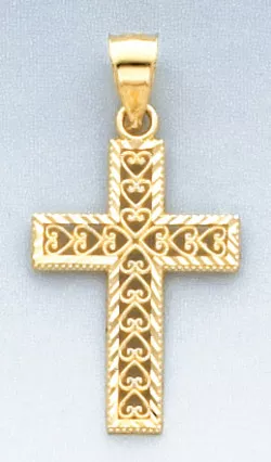 14k Yellow Gold 29.9mm Cross Pendant