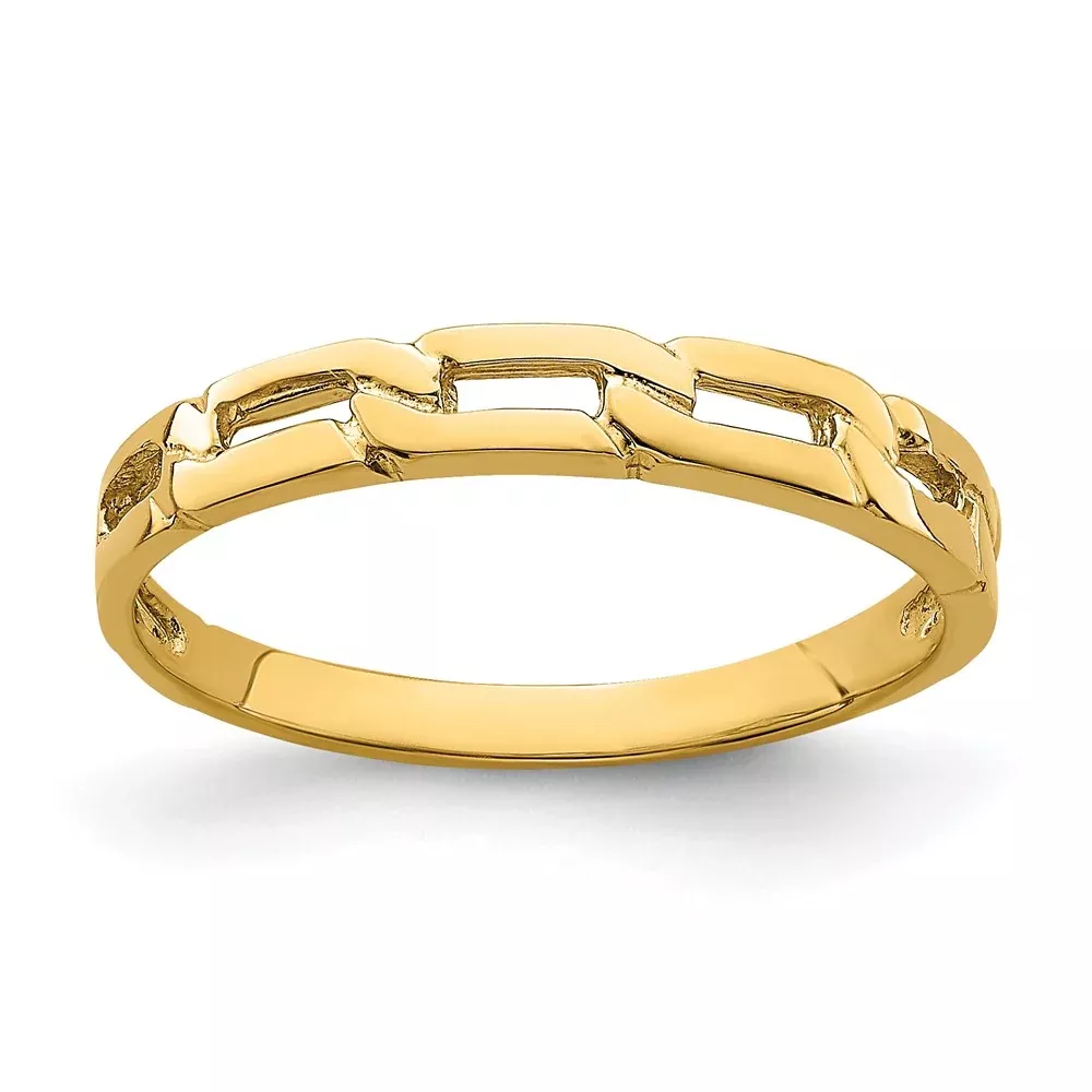 14K Yellow Gold Five Chain Link Band Ring