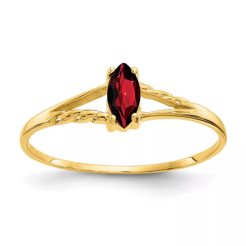 14K Yellow Gold Garnet Birthstone Ring