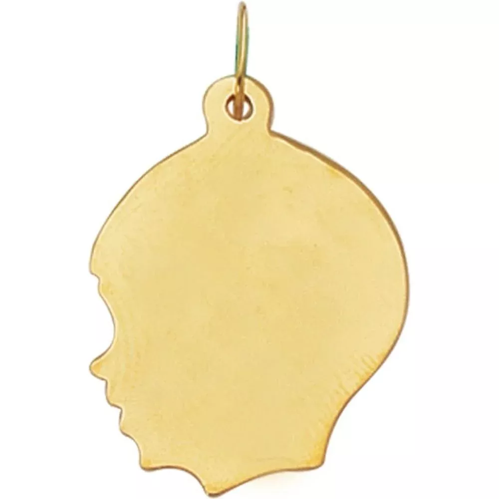14K Yellow Gold Medium Boy Charm Pendant - Polished Finish by Orozza Fine Jewelry
