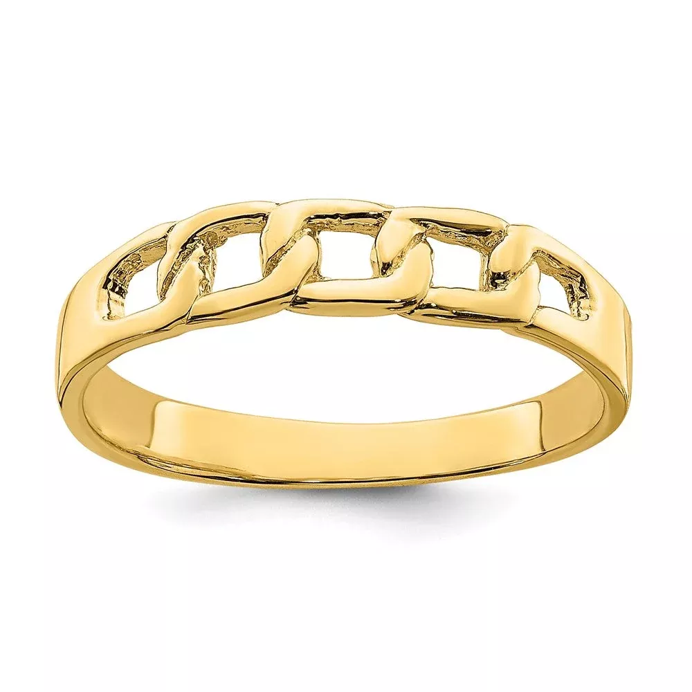 14K Yellow Gold Polished Link Band Ring