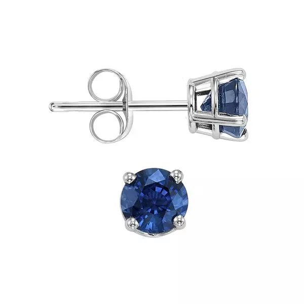 14Kt White Gold Sapphire 7/8Ctw Earring