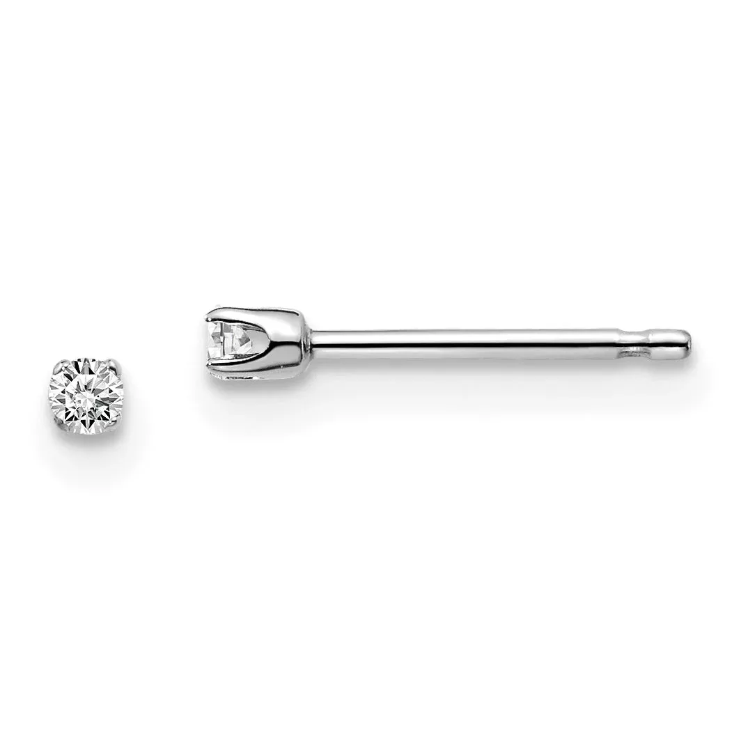 14kw .05ct I2 K L Diamond Stud Push on Post Earrings