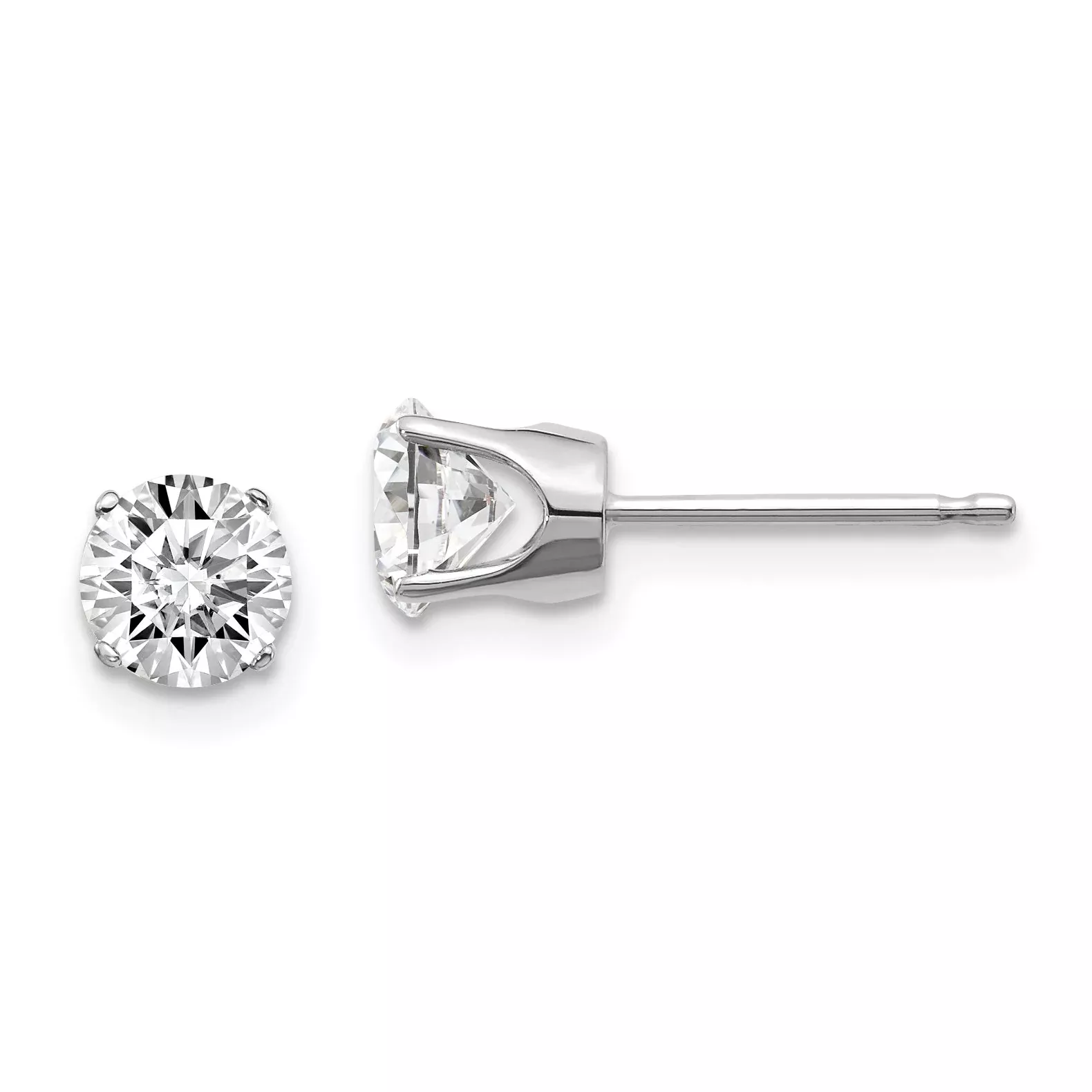 14kw 1.00ct I1 J K Diamond Stud Push on Post Earrings