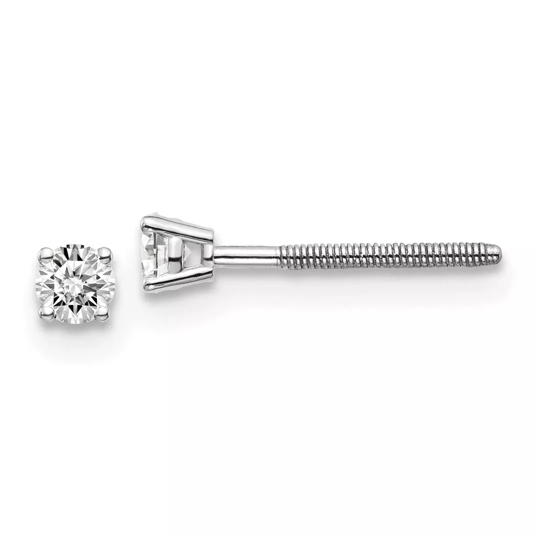 14kw .15ct VS2 /SI1 G I Diamond Stud Thread on /off Post Earrings