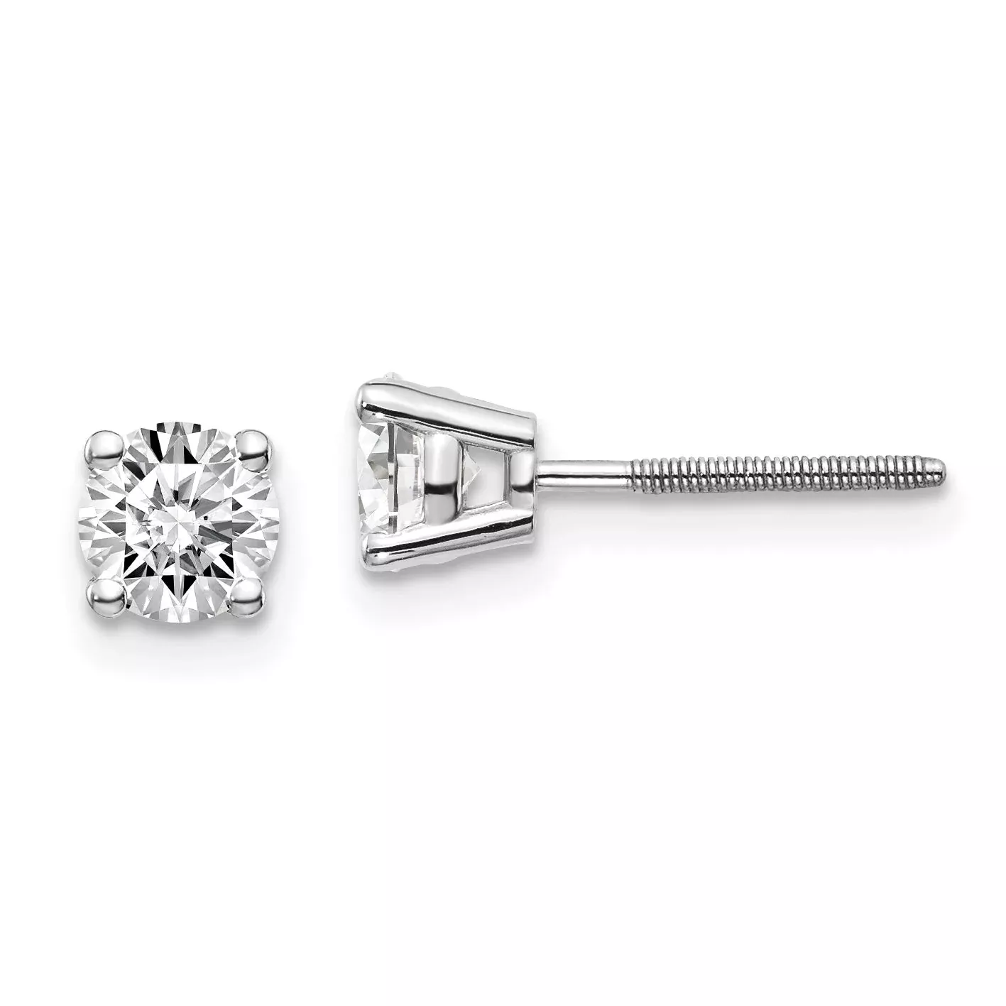 14kw .75ct SI3 G I Diamond Stud Thread on /off Post Earrings