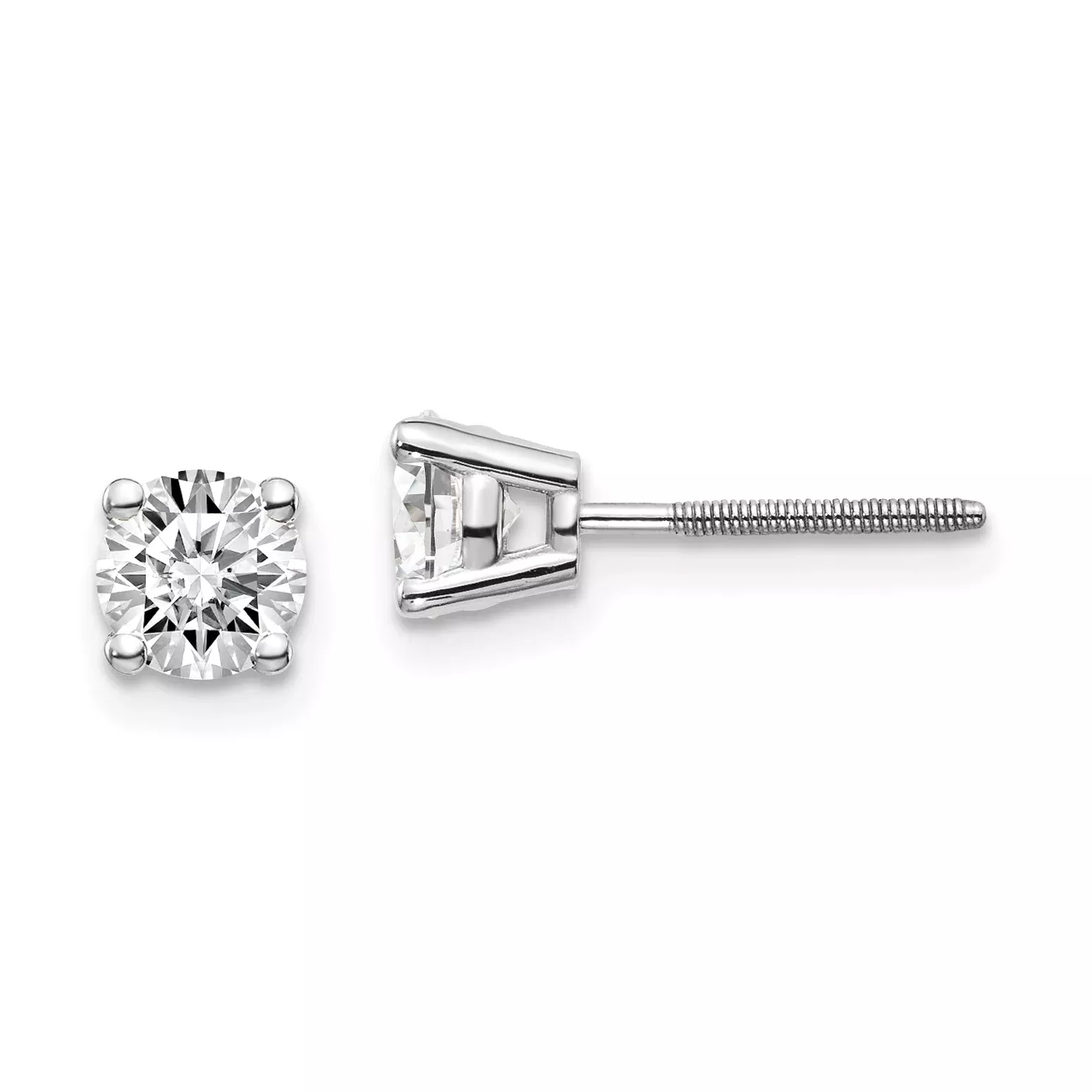 14kw .95ct VS2 /SI1 G I Diamond Stud Thread on /off Post Earrings