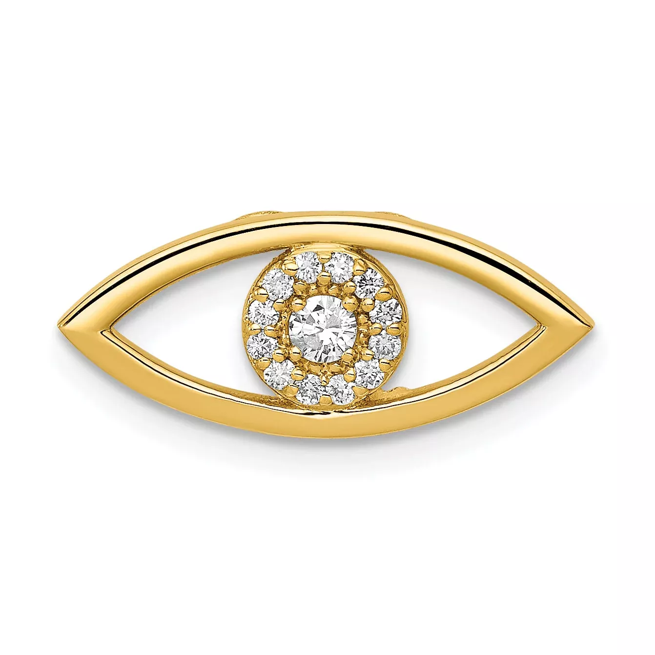 14ky 1/8ct. Diamond Evil Eye Chain Slide