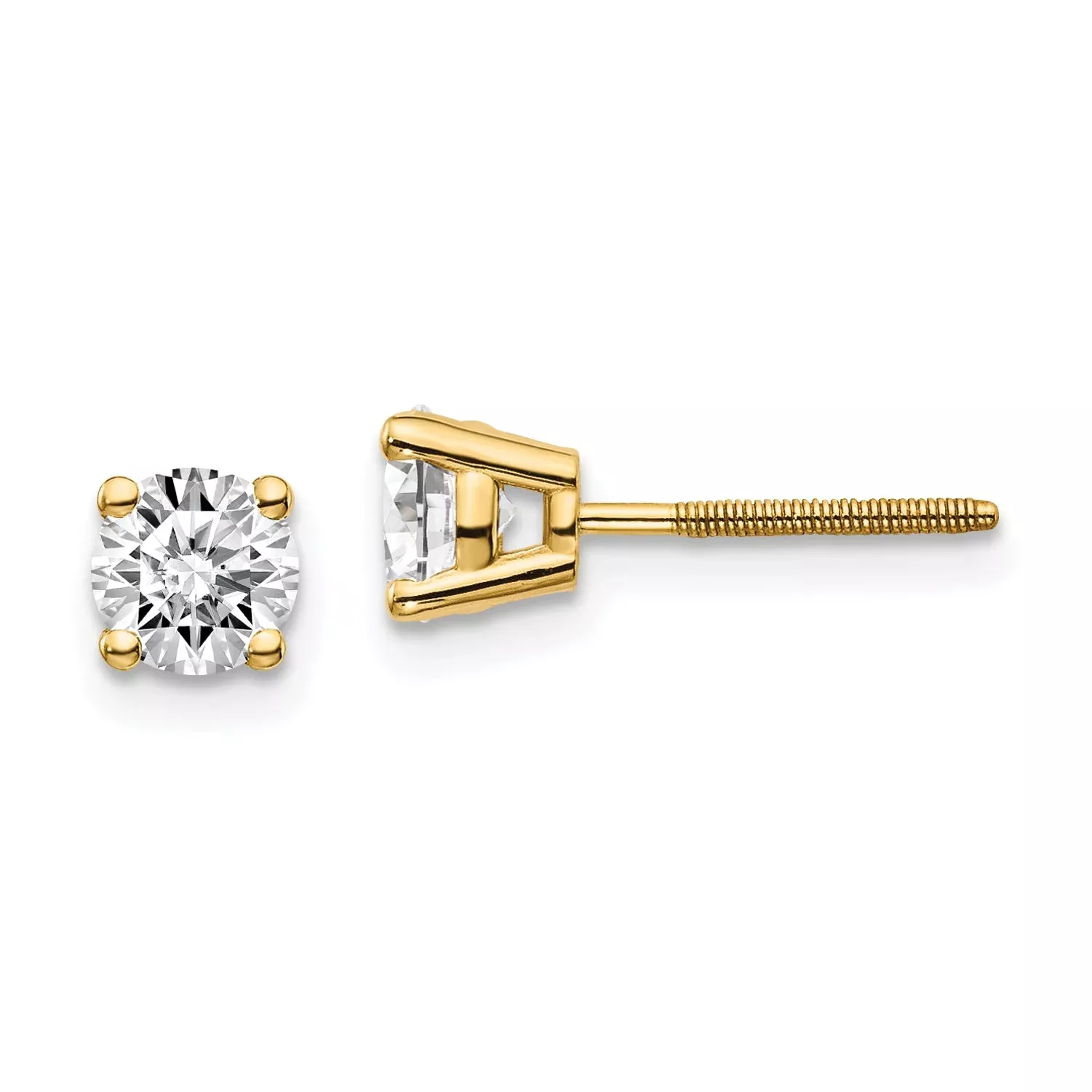 14ky .85ct. VS2 /SI1 G I Diamond Stud Thread on /off Post Earrings