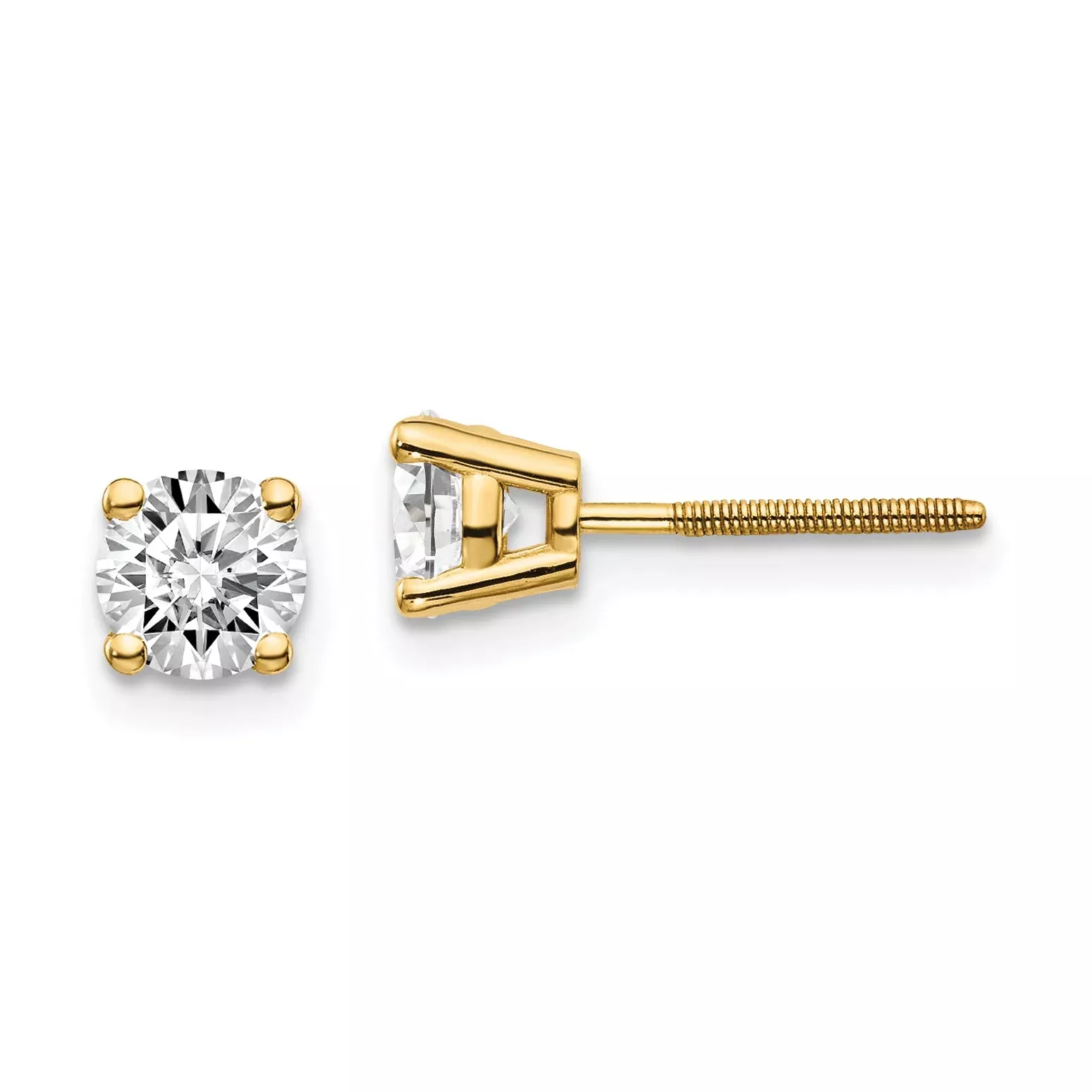 14ky .95ct. VS2 /SI1 G I Diamond Stud Thread on /off Post Earrings
