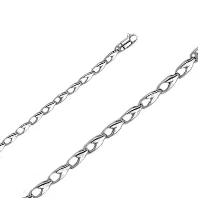 18k White Gold 3.4mm Fancy Hand Made Chain 20 Inches