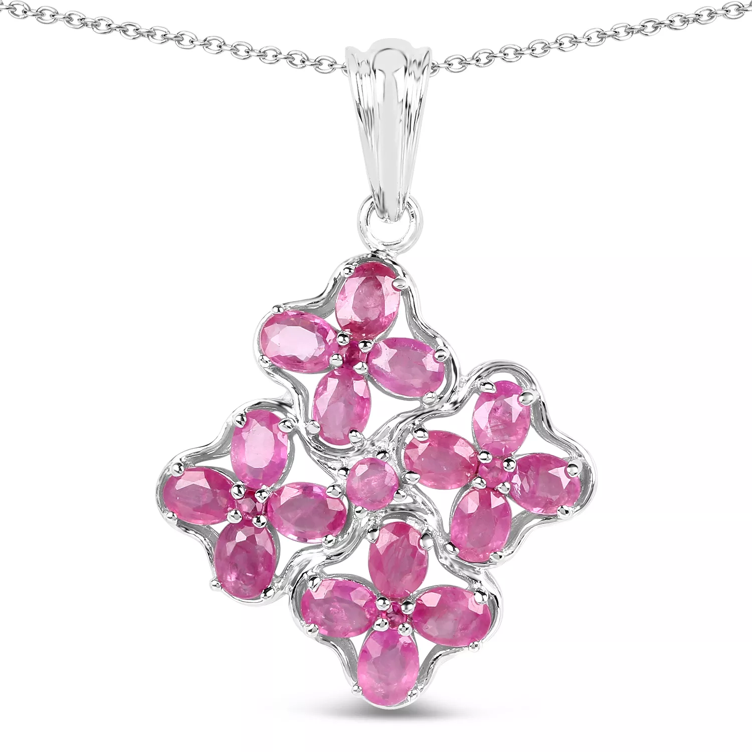 3.72 Carat Genuine Ruby .925 Sterling Silver Pendant