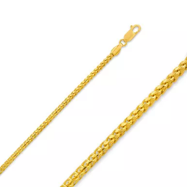 4k Gold 2.0mm Diamond Cut Franco Chain 28 Inches