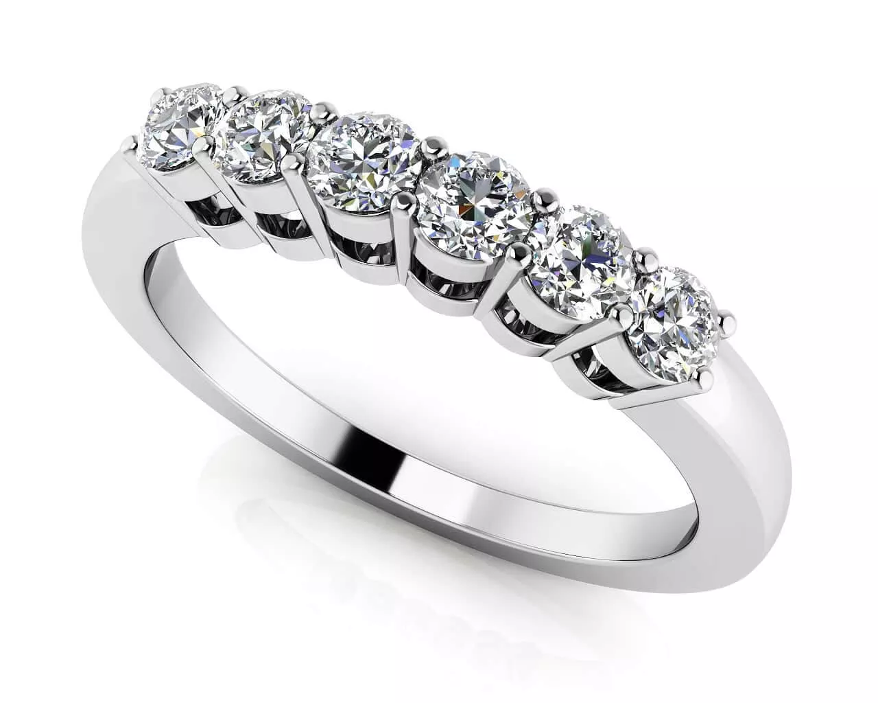 6 Stone Wedding /Anniversary Band 1 /3 Carat Total Weight