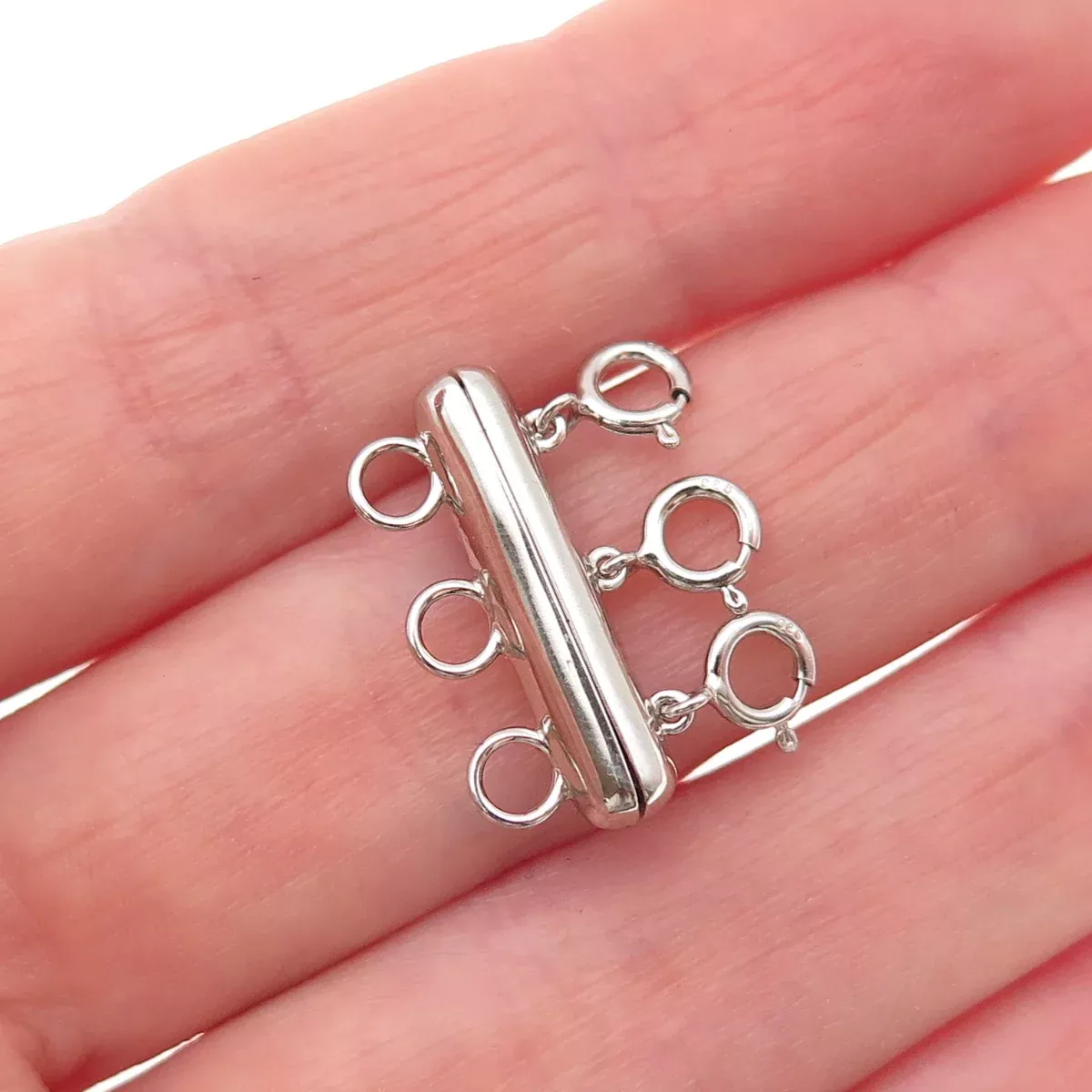 925 Sterling Silver Bracelet/ Necklace Magnetic Bar Lock Clasp