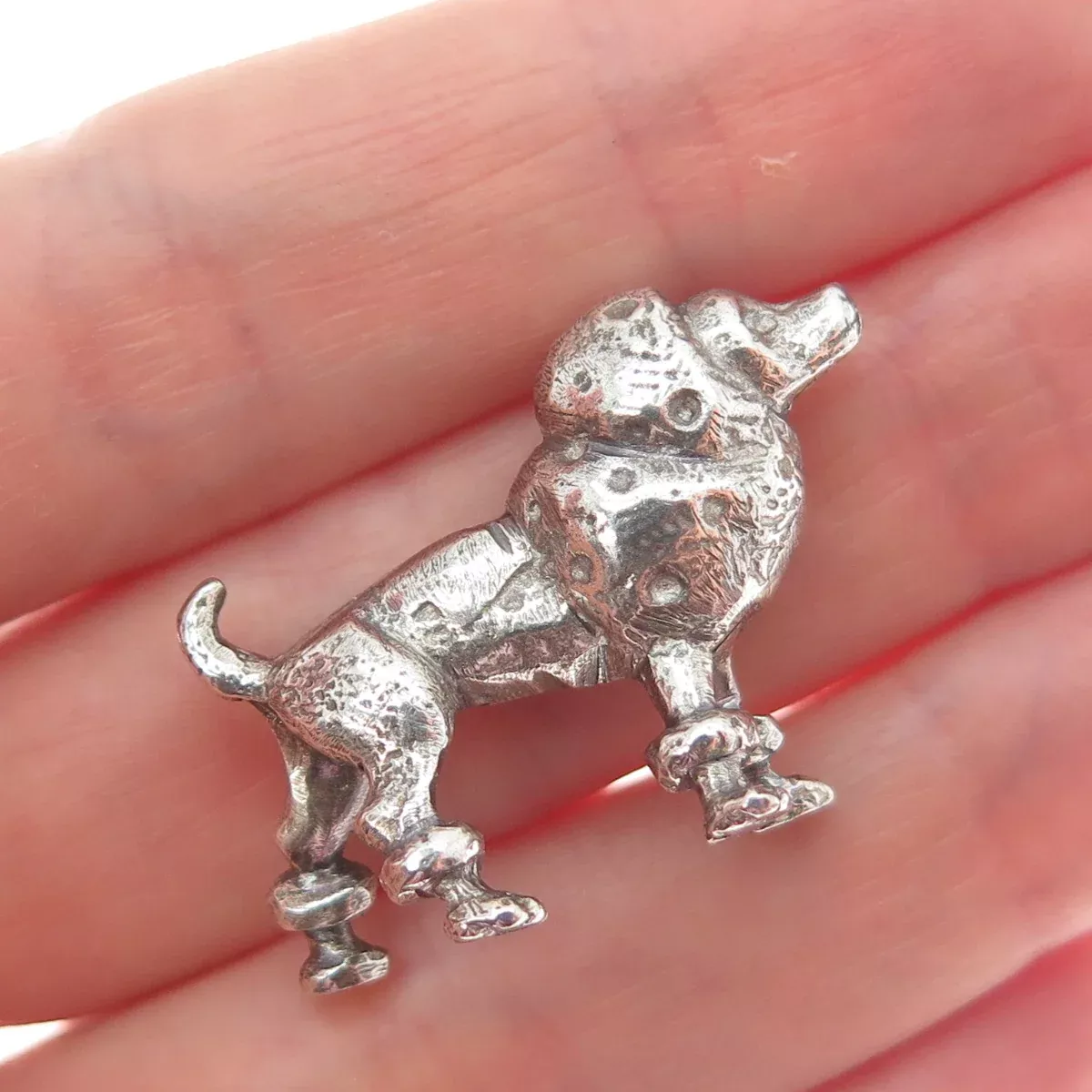 925 Sterling Silver Vintage Poodle Dog Miniature/ Figurine