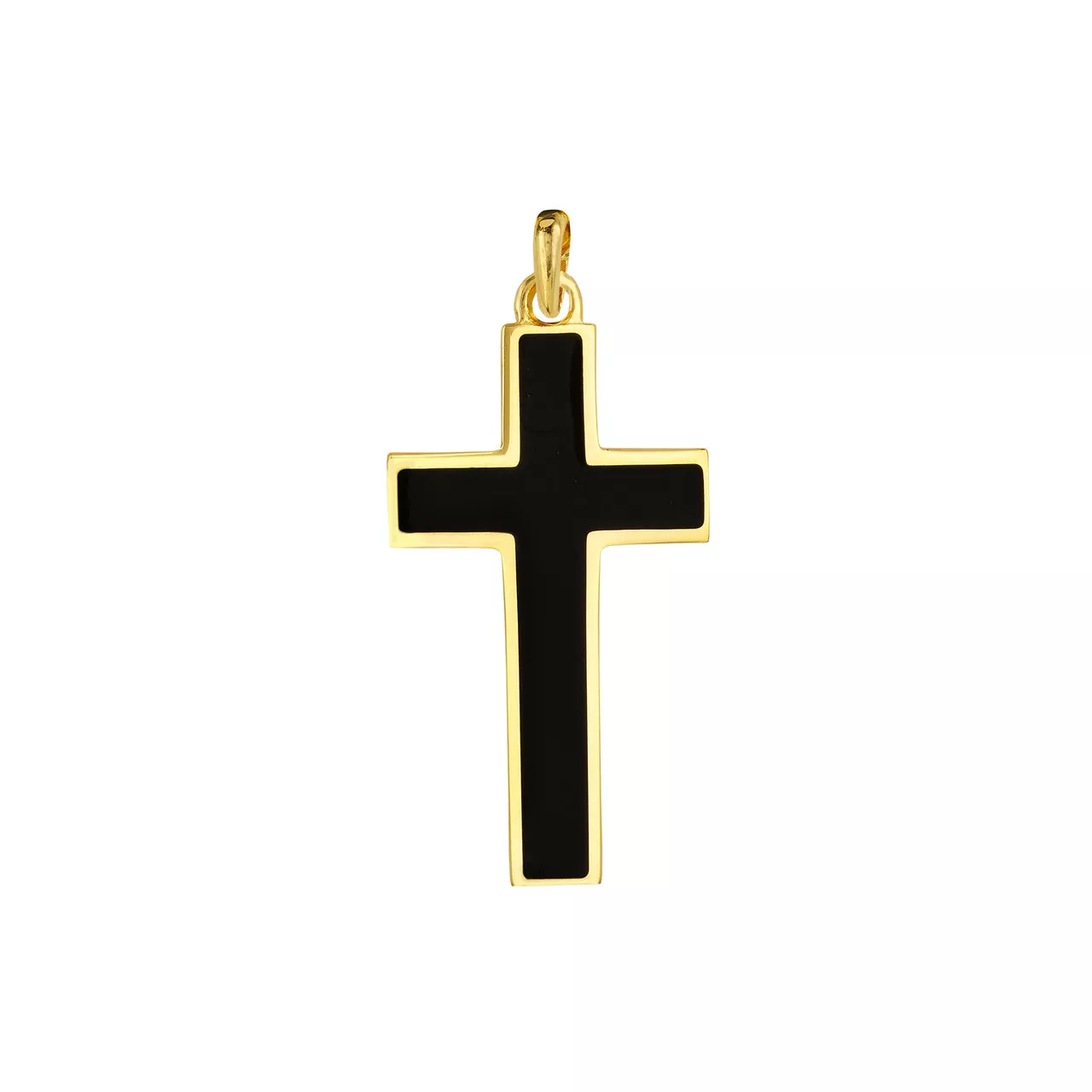 Black Enamel Cross Pendant