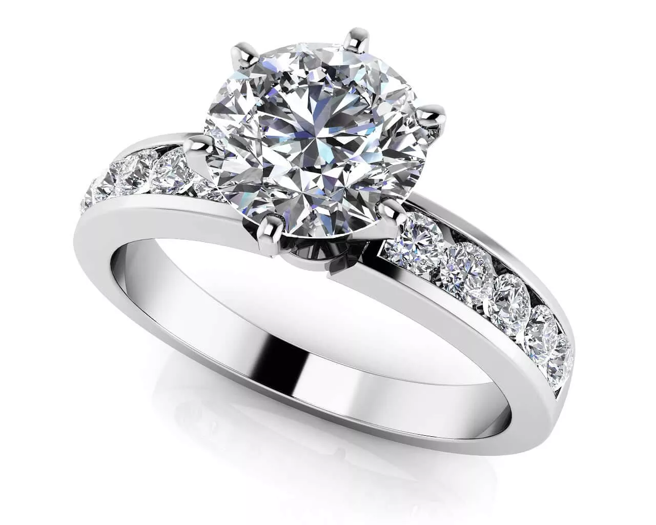 Channel Band Diamond Ring 3 /4 Carat Total Weight